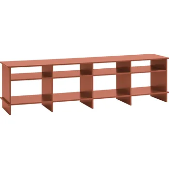 Televizní stolek Cihlově červený lakovaný TV stolek Teulat Inari 180 x 40 cm