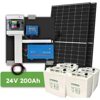 Ecoprodukt Predpripravený ostrovný systém Victron 24V 1200VA 870Wp 200Ah Hoppecke batéria
