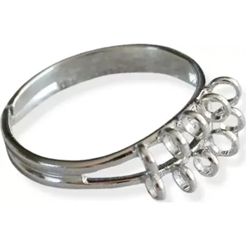 Materiál na výrobu šperku Prstýnkový základ platinová úprava - nastavitelná velikost