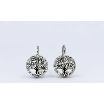 Náušnice Steel Edge Stříbrné náušnice se zirkony strom života 312237001