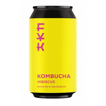 Čaj Kombucha Ibišek - plechovka 330 ml, balení 6 ks