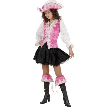 Karnevalový kostým Dámský kostým pirátka (košile s vestou, sukně, manžeta na boty, klobouk) - M