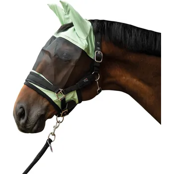 Koňská maska proti hmyzu Maska proti hmyzu HKM Premium, zelená, Cob