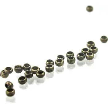 Materiál na výrobu šperku Zamačkávací rokajl starozlatý 1mm – 50 ks