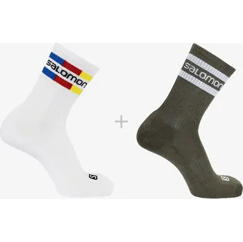 Pánské ponožky Ponožky Salomon 365 Crew 2-pack 14456 white/martini olive L/42-44