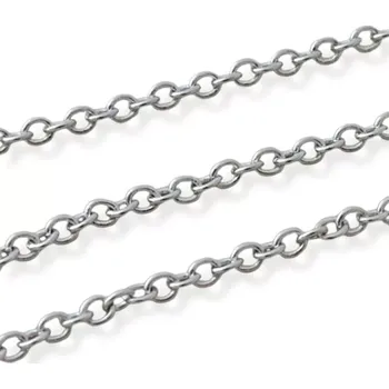 Materiál na výrobu šperku Řetízek oválný 2mm očka platinová úprava - 1 m