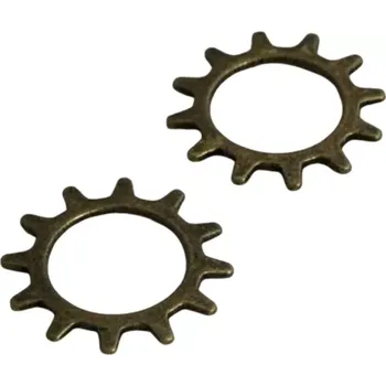 Materiál na výrobu šperku Ozdobné ozubené kolečko starozlaté - 2 ks