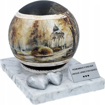 Smuteční dekorace Kremační urna s podzimním motivem. Pamětní urna na popel