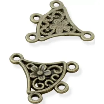 Materiál na výrobu šperku Ramínko starozlaté s květem - 2 ks