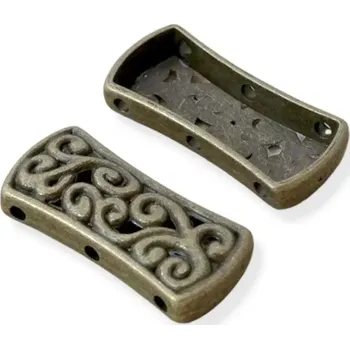 Materiál na výrobu šperku Rozdělovník trojřadý starozlato - 1 ks