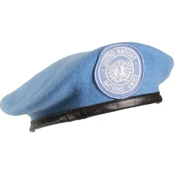Klobouk ARMÁDNÍ ORIGINÁL BW BUNDESWEHR Baret BW světle modrý s nášivkou OSN Velikost: 59