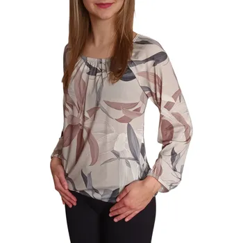 Dámská halenka Halenka Pratto šedá s listy styl romantika velikost pratto: 38