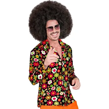 Karnevalový kostým Pánská hippie košile s květinami - L/XL