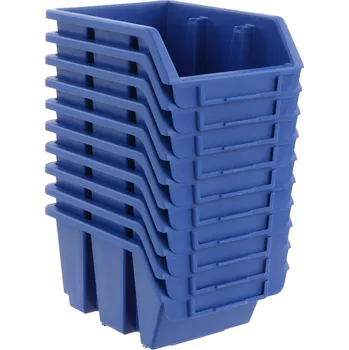 Úložný box 10x Modrá plastová přepravka / organizér 115x85x60 mm - pro dílnu i domácnost