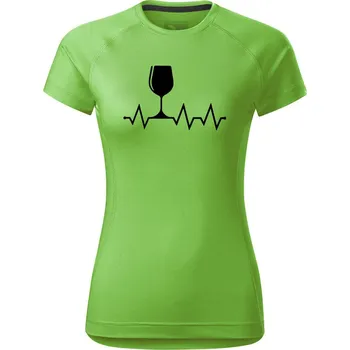 Dámské tričko DOBRÝ TRIKO Dámské funkční tričko s potiskem Tep srdce víno Velikost: L, Barva: Apple green