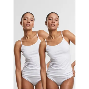 Ladies Basic Tank Top Cotton 2-Pack - white+white XS