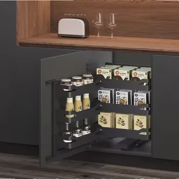 Odpadkový koš Wireli Koš na potraviny s tlumením a košíkem na dveře THANOS / Antracit 450 mm Univerzální osazení