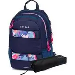 Studentský batoh + etue OXY Sport Flowers Blue,rychlé dodání