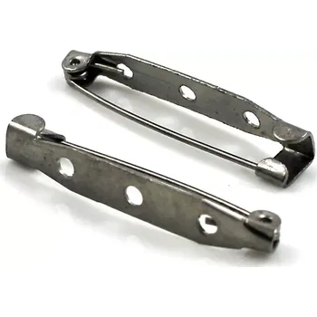 Materiál na výrobu šperku Brožový můstek gunmetal 35mm - 1 ks