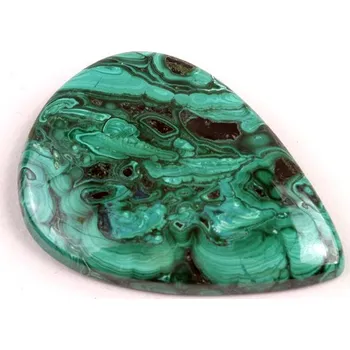Korálek Kabošon Malachite č.3810 (35x25x5mm)