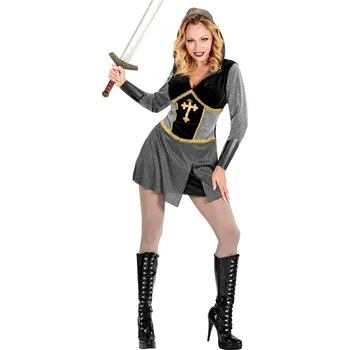 Karnevalový kostým Dámský kostým rytířky, šedý - S