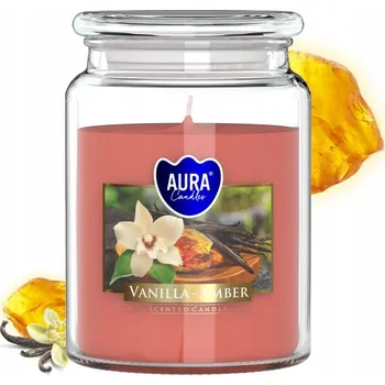 Svíčka VONNÁ SVÍČKA BISPOL S VŮNÍ VANILKA A AMBRY, VELKÁ SKLENĚNÁ DÓZA, 100 HODIN