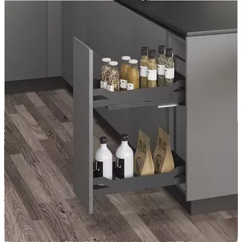 Odpadkový koš Wireli Výsuvný koš THANOS s tlumením / Antracit 150 mm Plno výsuv