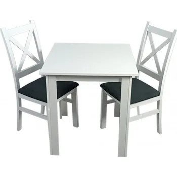 Jídelní set Jídelní sestava 2+1 TOMEK 70x70 cm bílá/potah Moric 8