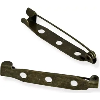 Materiál na výrobu šperku Brožový můstek starozlato 35mm - 2 ks