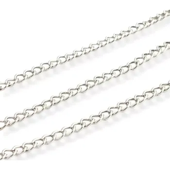 Materiál na výrobu šperku Řetízek adjustační silnější platinová úprava - 1 m