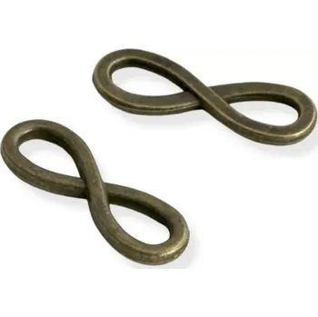 Materiál na výrobu šperku Nekonečno starozlaté - 2 ks