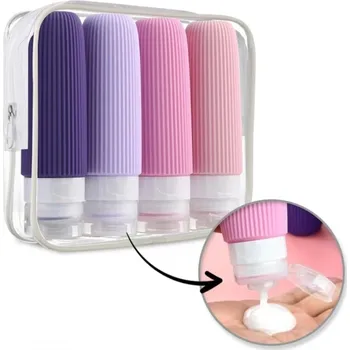 Paradox Cestovní sada silikonových kosmetických lahviček EMPORA / Růžová