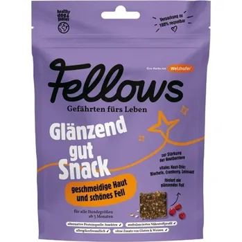 Pamlsek pro psa Fellows Glänzend hmyzí pamlsky na podporu srsti a kůže 125 g