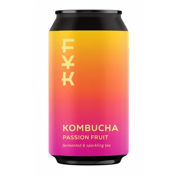 Limonáda Kombucha Maracuja - plechovka 330 ml, balení 24 ks