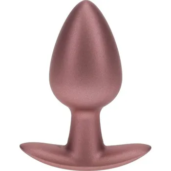 Anální kolík Anální kolík Ouch! Smooth Silicone Anal Plug Medium Rose Gold, silikonový anální kolík 7,9 x 3,4 cm