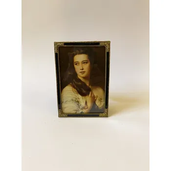 Rám na obraz KOVOVÝ RÁMEČEK S ČERNÝM SMALTEM A PERLIČKOU