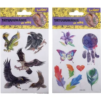 Odstranitelné tetování Dětské tetovací obtisky, MIX 2, 20x11 cm, 1 arch