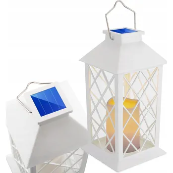 Venkovní osvětlení Zahradní Lampa Lucerna Závěsná Hřbitovní Svíčka Bílá Vánoční