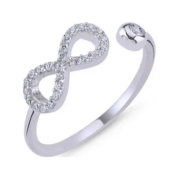Prsten Prosperk Stříbrný otevřený prsten Nekonečno - nastavitelná velikost