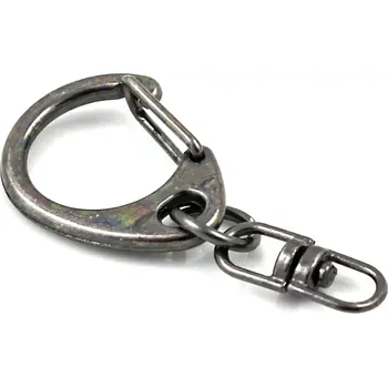 Materiál na výrobu šperku Karabinka na klíče gun metal – 1 ks