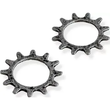 Materiál na výrobu šperku Ozdobné ozubené kolečko starostříbrné - 2 ks