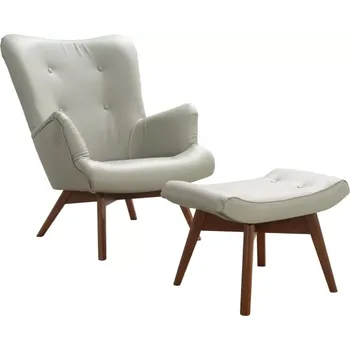 Křeslo Křeslo Grande LUX s podnožkou, šedá/ořech (u-20)