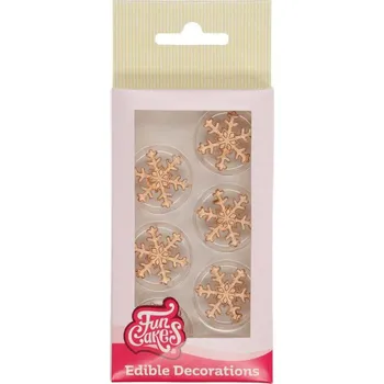 Jedlá dekorace na dort FunCakes, Nizozemsko Cukrové zdobení sněhové vločky, 12ks - FunCakes /O--