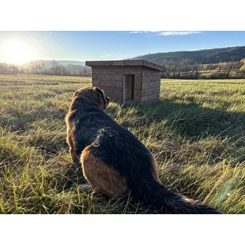 Bouda pro psa Eko zateplená psí bouda Sára + Směr palubek z pohledu: Vodorovný, Na jaké straně chcete vchod z pohledu ?: Na levé