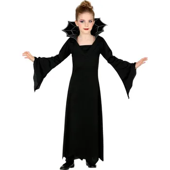 Karnevalový kostým Dívčí upíří kostým (šaty, vějířek) - Pro věk 8-10 let (140cm)