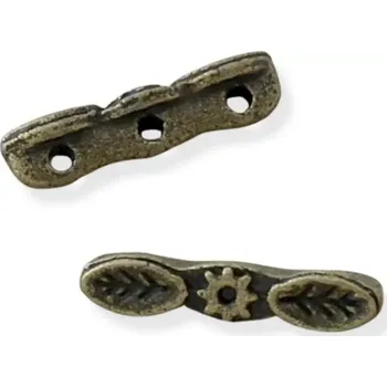 Materiál na výrobu šperku Rozdělovník květinový starozlatý - 4 ks