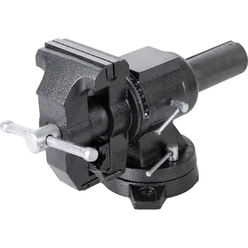 Svěrák Hoteche Dílenský svěrák s otočným tělem a základnou, 125 mm - HT300155