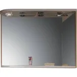 RAVAK - Praktik Zrcadlo s poličkou, integrovanými světly a zásuvkou M 780, 780 x 160 x 680 mm, zrcadlo pravé, bříza/bílá X000000161