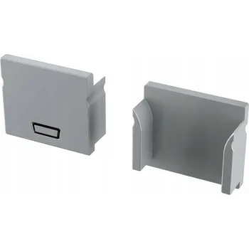 LED lišta Šedá ABS záslepka bez otvoru pro profily RUNO Lumines