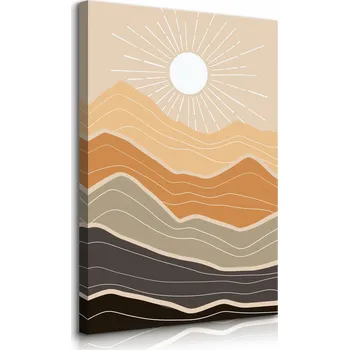 Obraz OBRAZ DO LOŽNICE HORY KRAJINA SLUNCE PŘÍRODA BOHO STYL ABSTRAKCE 20x30